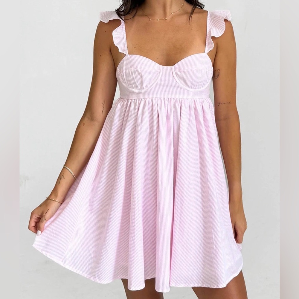Princess Polly Light Pink Ruffle Mini Dress